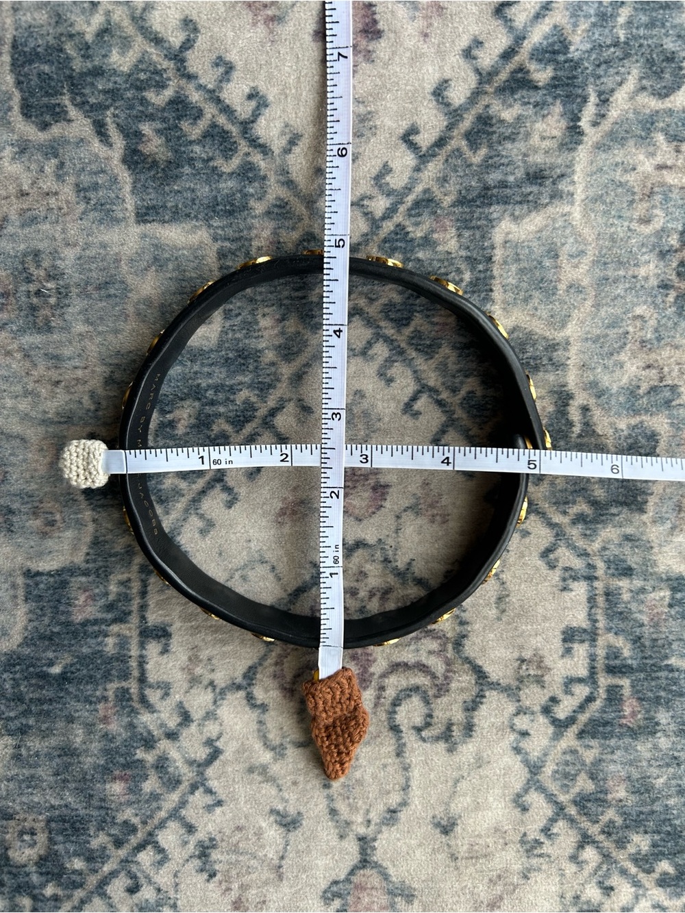 Marc by Marc Jacobs Gold & Black Enamel Spell Out Leather Bracelet/Choker - Picture 8 of 8